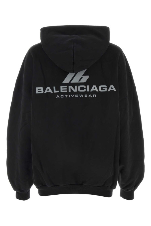 Black cotton oversize sweatshirt BALENCIAGA (739024TQVT8)