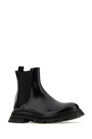 Black leather ankle boots Black ALEXANDER MCQUEEN (757487WIDU1)