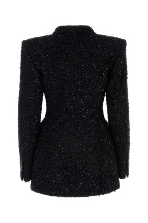 Black bouclÃ© oversize Hourglass blazer Black BALENCIAGA (768891TPQ36)