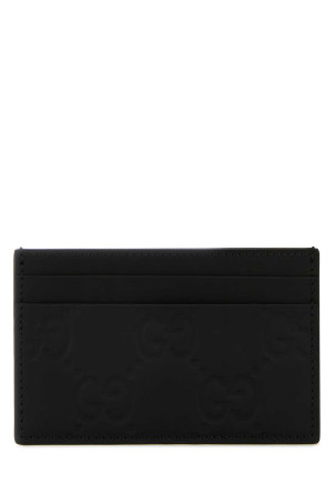 Black leather card holder Black GUCCI (771315AAC0L)