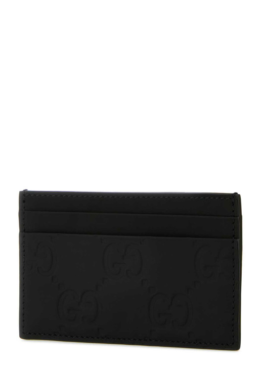 Black leather card holder Black GUCCI (771315AAC0L)