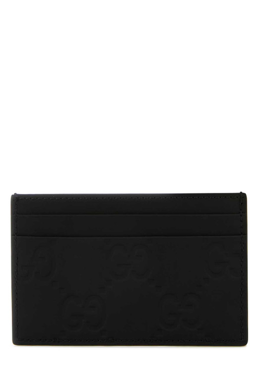Black leather card holder Black GUCCI (771315AAC0L)