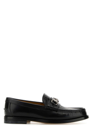 Black leather loafers Black GUCCI (786426AADIU)