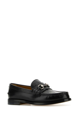 Black leather loafers Black GUCCI (786426AADIU)