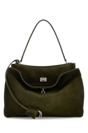 Olive green suede medium Rodeo handbag BALENCIAGA (7897722AB4G)