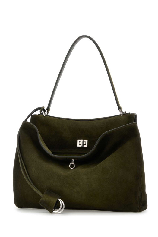 Olive green suede medium Rodeo handbag BALENCIAGA (7897722AB4G)