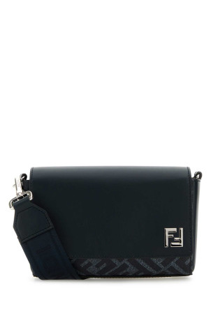 Black canvas and leather Compact crossbody bag FENDI (7M0363ASIC)
