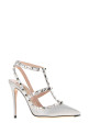 Silver fabric and leather Rockstud pumps VALENTINO GARAVANI (7W2S0393NIH)