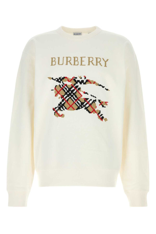 Белая стрейч-хлопковая толстовка BURBERRY (8110547)
