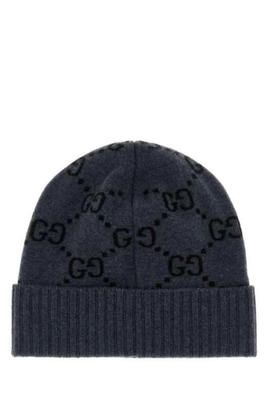 Embroidered cashmere beanie hat GUCCI (8113924GABX)