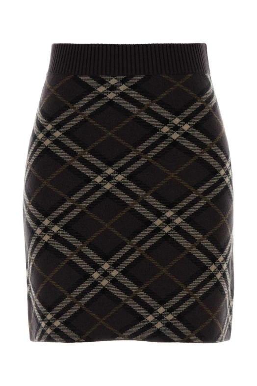 Embroidered stretch wool blend mini skirt BURBERRY (8114203)