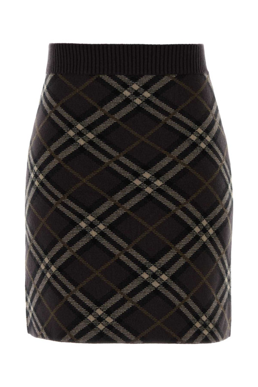 Embroidered stretch wool blend mini skirt BURBERRY (8114203)