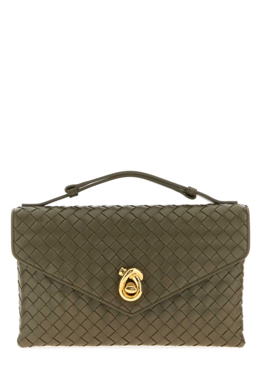 Army green leather Knot Lock handbag BOTTEGA VENETA (817191V08Z0)