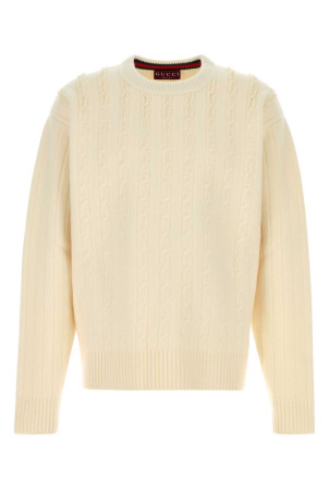 Ivory wool blend sweater GUCCI (824563XKESM)