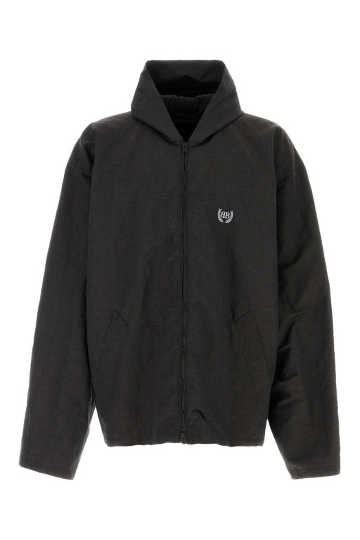 Slate linen blend jacket Black BALENCIAGA (831341TST05)