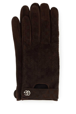 Brown suede gloves GUCCI (8355803SAJM)