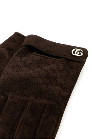 Brown suede gloves GUCCI (8355803SAJM)