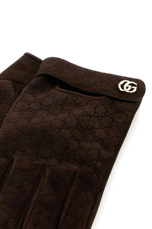Brown suede gloves GUCCI (8355803SAJM)