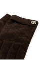 Brown suede gloves GUCCI (8355803SAJM)