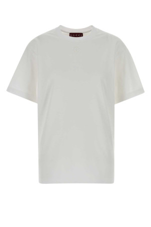 White cotton t-shirt GUCCI (837959XJHJR)