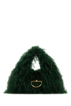 Dark green eco fur maxi Gucci Softbit shoulder bag (846694FAE74)