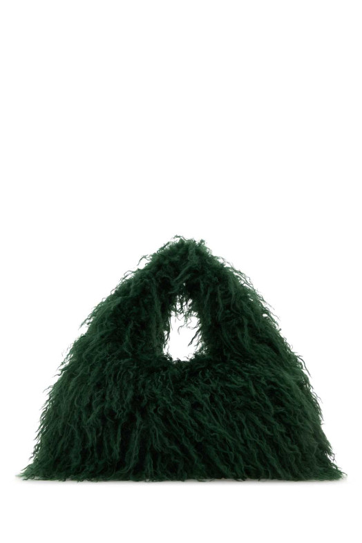 Dark green eco fur maxi Gucci Softbit shoulder bag (846694FAE74)