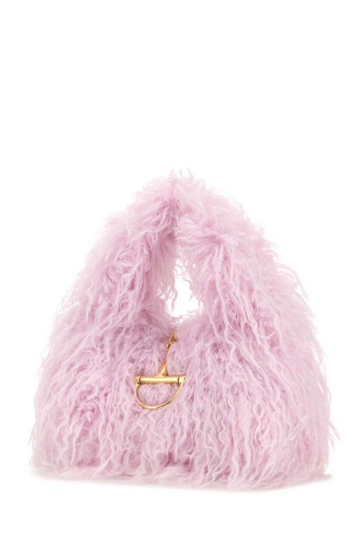 Розовая эко-меховая сумка GUCCI (846695FAE74)