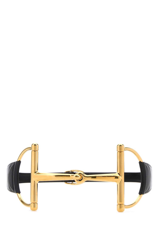 Черный кожаный ремень Black GUCCI (8471060YA0G)