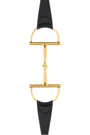 Black leather belt Black GUCCI (8471060YA0G)