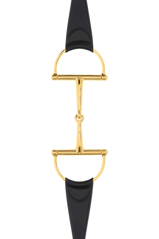 Черный кожаный ремень Black GUCCI (8471060YA0G)