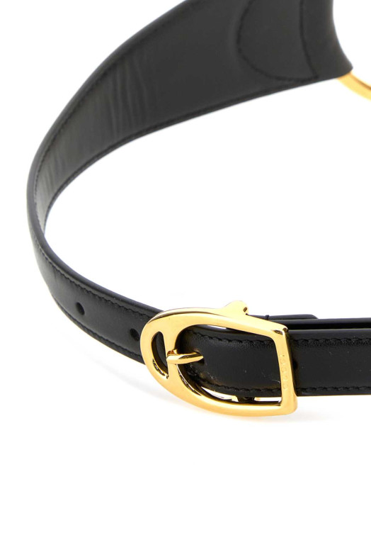 Черный кожаный ремень Black GUCCI (8471060YA0G)