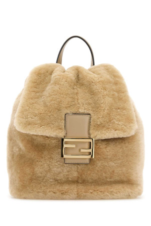 Sand shearling backpack FENDI (8BZ057AYCU)