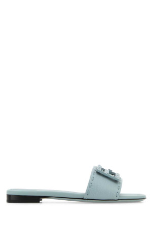 Light blue leather Baguette slippers FENDI (8R8136AQY2)