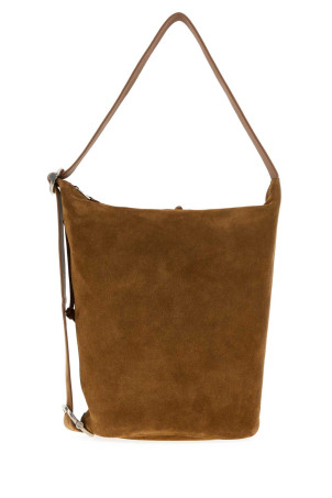 Camel suede medium Loop bucket bag Brown LOEWE (BB22LBMX02)