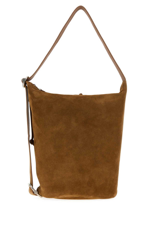 Camel suede medium Loop bucket bag Brown LOEWE (BB22LBMX02)