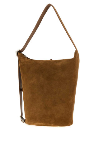 Camel suede medium Loop bucket bag Brown LOEWE (BB22LBMX02)