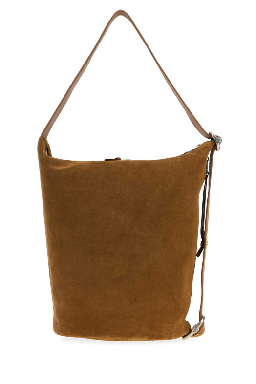 Camel suede medium Loop bucket bag Brown LOEWE (BB22LBMX02)