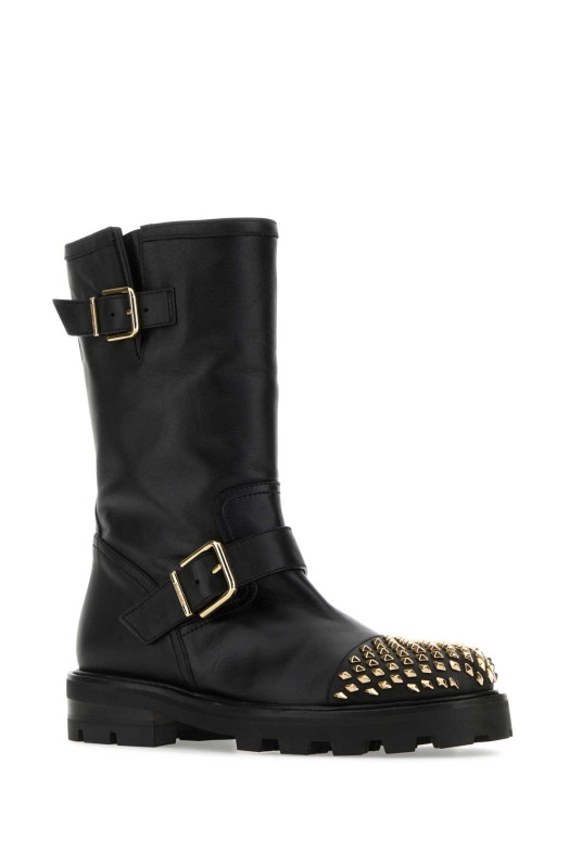 Black leather Biker II boots Black JIMMY CHOO (BIKERIIAVT)