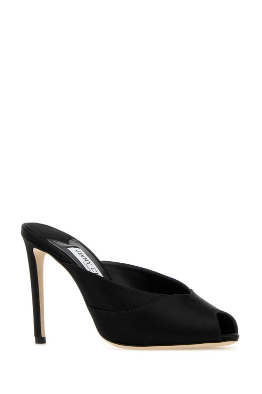 Black satin Brigitte mules Black JIMMY CHOO (BRIGITTEMULE100SAT)