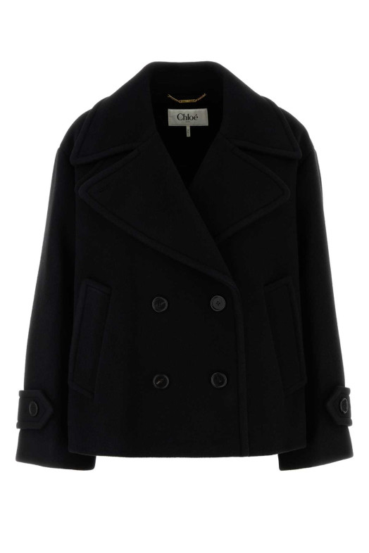 Black wool blend coat CHLOE (CH25AMA96952)