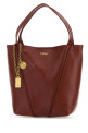 Dark pink leather small Spin shopping bag CHLOE (CH25SS812N84)