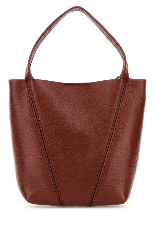 Dark pink leather small Spin shopping bag CHLOE (CH25SS812N84)