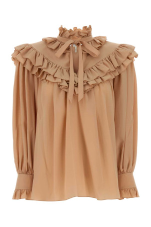 Peach silk blouse Gold CHLOE (CH25WHT14005)