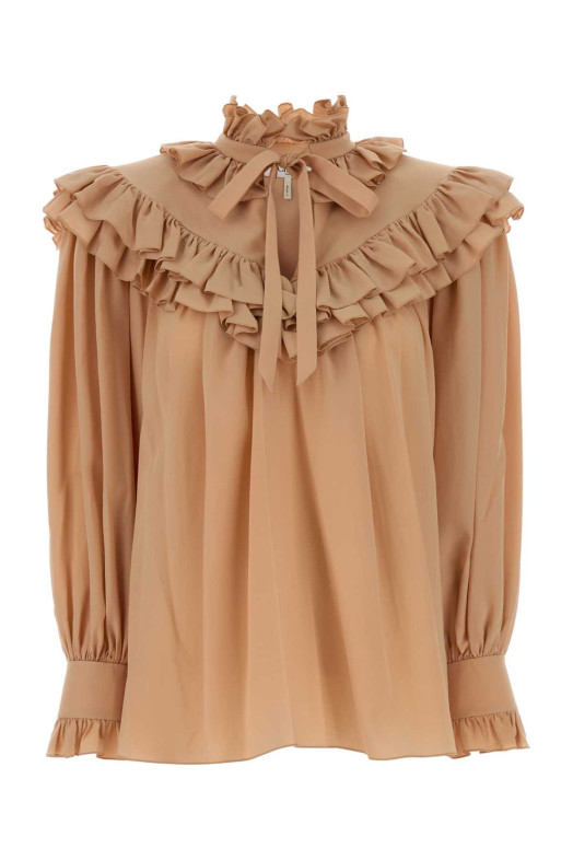 Peach silk blouse Gold CHLOE (CH25WHT14005)
