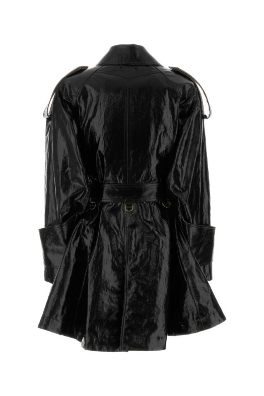 Black linen trench coat CHLOE (CH25WMA52191)