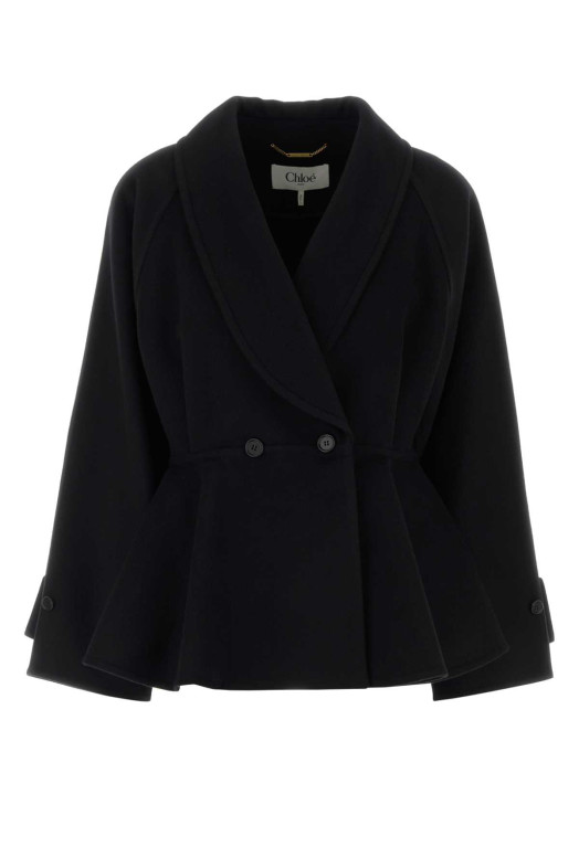 Black wool coat CHLOE (CH25WMA70071)
