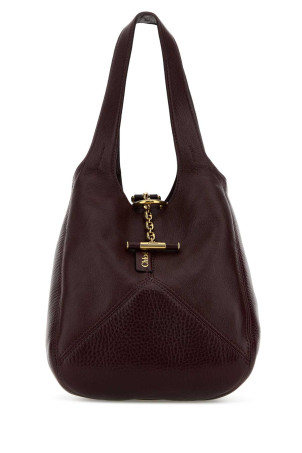 Aubergine leather small ChloÃ¨ Balloon bucket bag CHLOE (CH25WS644Q15)