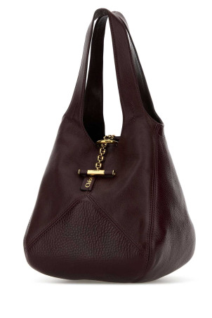 Aubergine leather small ChloÃ¨ Balloon bucket bag CHLOE (CH25WS644Q15)