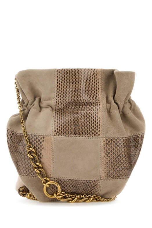 Dove grey leather Chain bucket bag CHLOE (CH25WS712Q78)