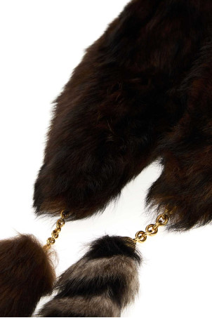 Dark brown shearling scarf CHLOE (CH25WTS03LSB)